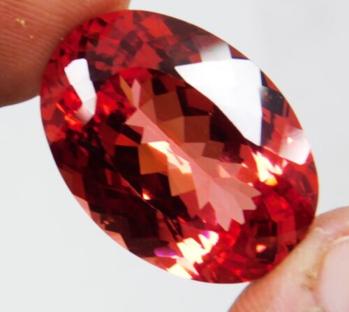 Zafiro Padparadscha genuino natural impecable 37,80 quilates forma ovalada piedra preciosa - Imagen 7 de 17