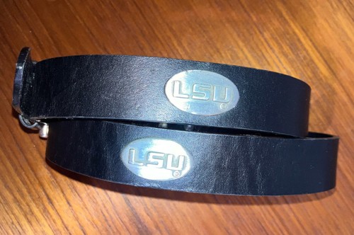LSU Tigers Black Leather Concho Men Belt 36” Louisiana State University - Picture 2 of 6