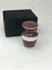 Keepsake Urn, Maroon Funeral Cremation urn, Ash Urn with box-Small