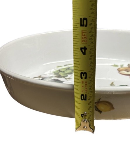 VINTAGE BIA CORDON BLEU OVAL BAKING DISH CATHERINE PATTERN GRAPES AND FRUIT - Picture 6 of 6
