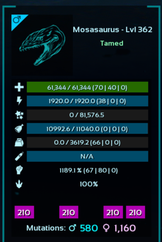 🔥ARK Survival Ascended PvE PC/XBOX/PS5 NEW Top Stats Mosasaurus 1189m🔥 (mosa) - 第 4/13 張圖片