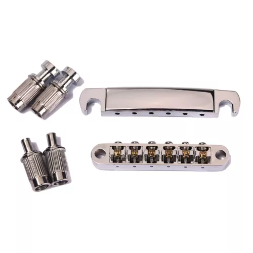 Brass Roller Saddle Guitar Bridge Tailpiece Sets for Les Paul LP SG
