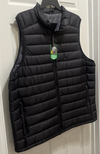 NWT Solaris Tall Mens 2XT Full-Zip Packable Down Puffer Vest Black Lightweight - Picture 6 of 11