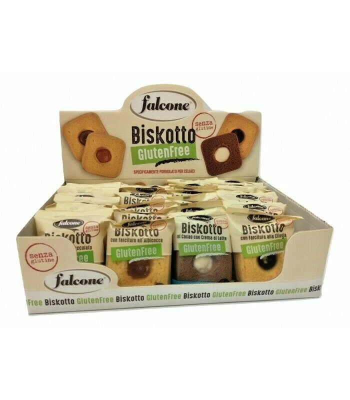 BISCOTTO SENZA GLUTINE E Vegan Falcone Dolciaria 24 porzione gusti Assortiti