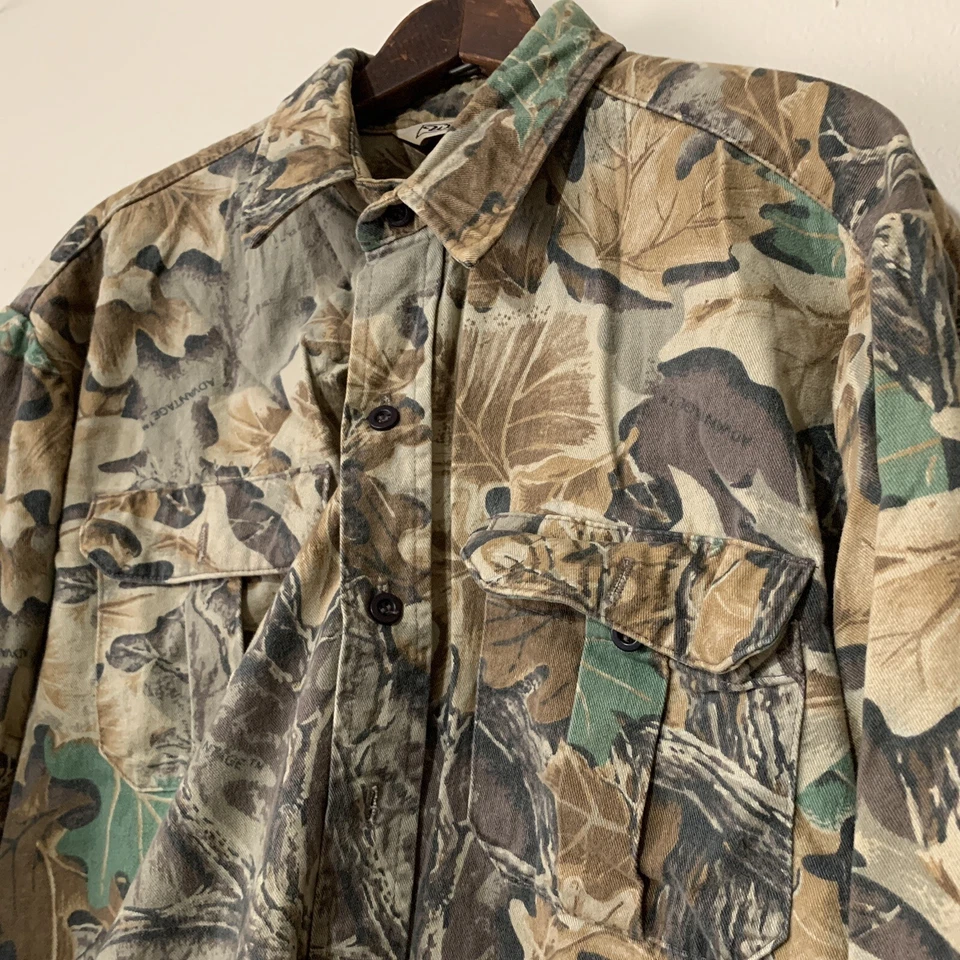 Vintage Walls Advantage Timber Button Down Camo Shirt Size Large USA Long Sleeve - Image 2 of 4