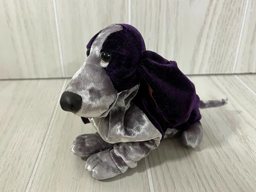 Hush Puppies Applause small plush beanbag purple velvet basset hound puppy dog
