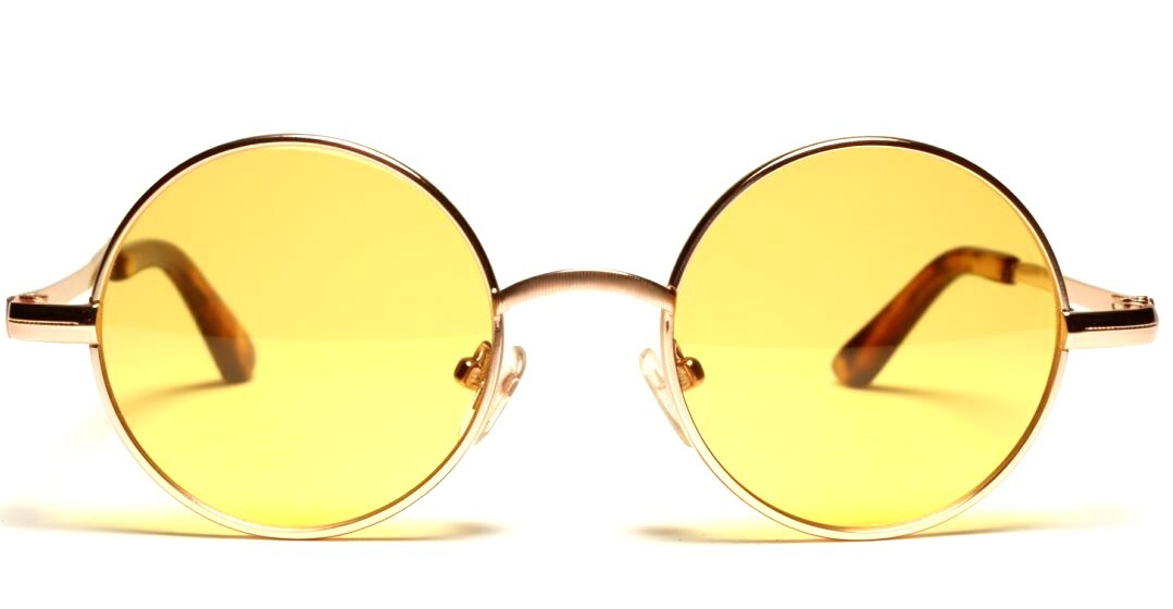 Yellow Round Colored Glasses KIDS CHILD SIZE ROUND SUNGLASSES