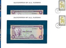 Banknotes of all Nations Jamaica 1 Dollar 1982 UNC P-64a sign 6 2 Consecutive 