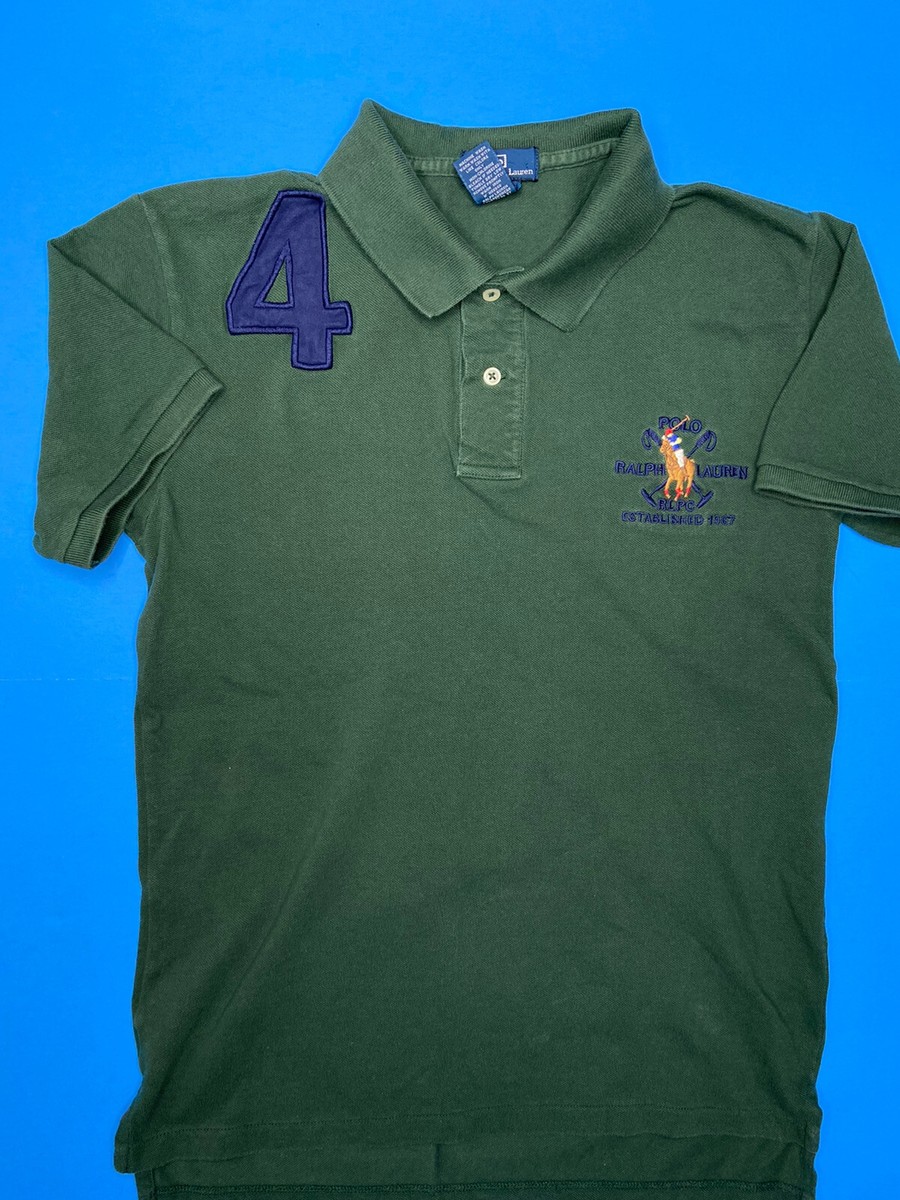 VTG Polo Ralph Lauren Green RLPC Established 1967 4 Big Logo Boys