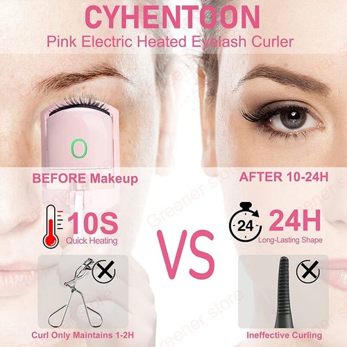 Electric Heated Eyelash Curler USB Rechargeable Makeup Curling Tool Long-Lasting - Picture 7 of 15