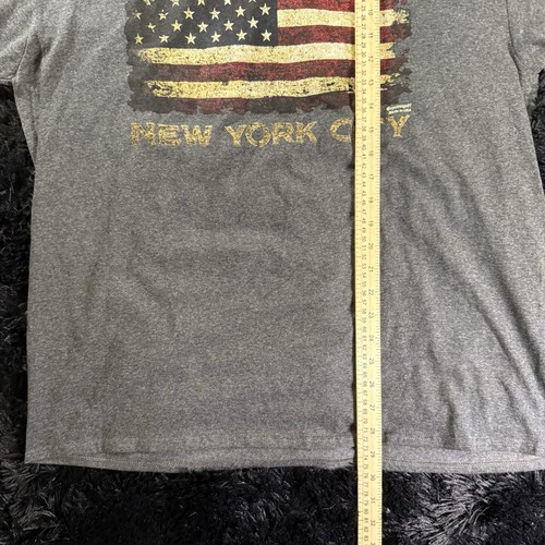 T-shirt bandiera americana Grunge New York City XL grigia USA grafica camicia invecchiata - Foto 5 di 7