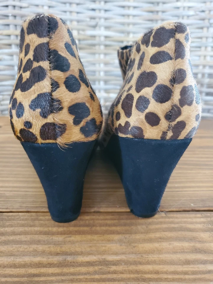 Аэрозоли каблук размер 6 сливы пирог леопард лодыжки ботинок икры меха на танкетке каблуки - Изображение 3 из 4