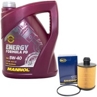 MotoröL Set 5W-40 5 Liter + ÖLfilter SH 4060 P FüR Alfa Romeo Fiat Ford Lancia