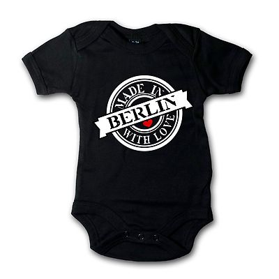 Made in Berlin Baby Body Bodysuit 100% Baumwolle Strampler 4 versch. Größen