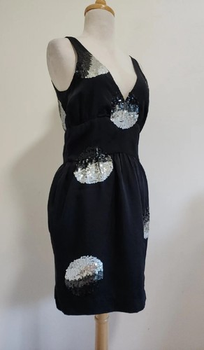 SASS & BIDE *WAITING FOR YOU* Sequin Embellished Bemberg Shift Dress, Sz 40 BNWT