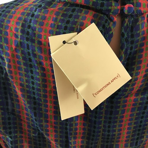 $128 Condiciones Anthropologie Aplicar RETRO CAMPESINO Azul Rojo Patchwork L Pequeño - Imagen 3 de 7