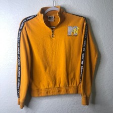 Retro VTG 90s MTV I Want My Spell Out Logo Pullover Sweatshirt Yellow Womens M