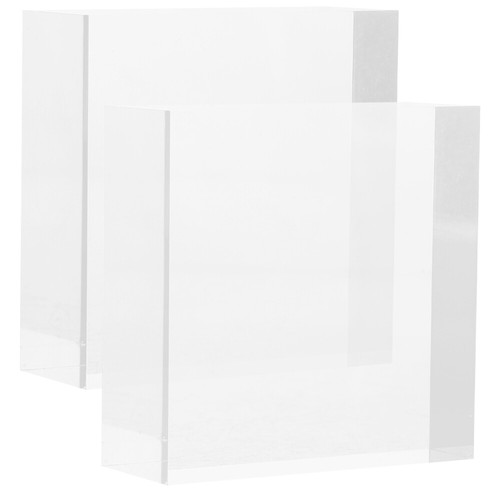 2 Pcs Acrylic Display Base Cube Pedestal Stands Rectangular Riser - Picture 6 of 12