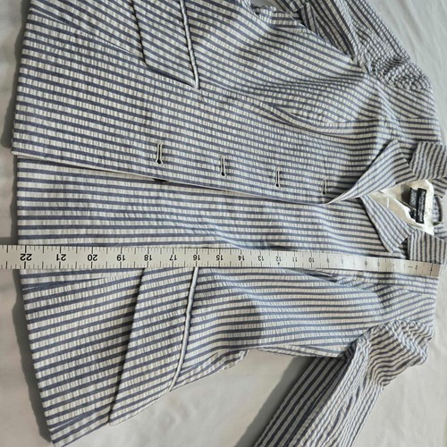 NWOT J. Peterman Women 4 Florentine Seersucker Blazer - Picture 3 of 9