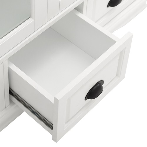 Home Storage Cabinet with Tempered Glass Doors Adjustable Shelf Display Cabinet - Picture 4 of 19