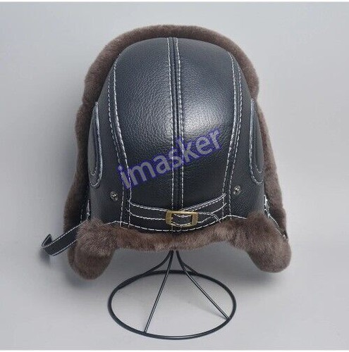 Nuevos sombreros de piel de conejo natural para hombre sombrero de cuero cálido de invierno gorras de piel real - Imagen 16 de 28