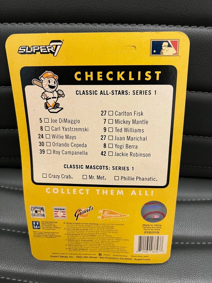 2019 Super7 Classic All-Stars 1958 Orlando Cepeda Giants Figure - NEW SEALED - Image 2 of 2
