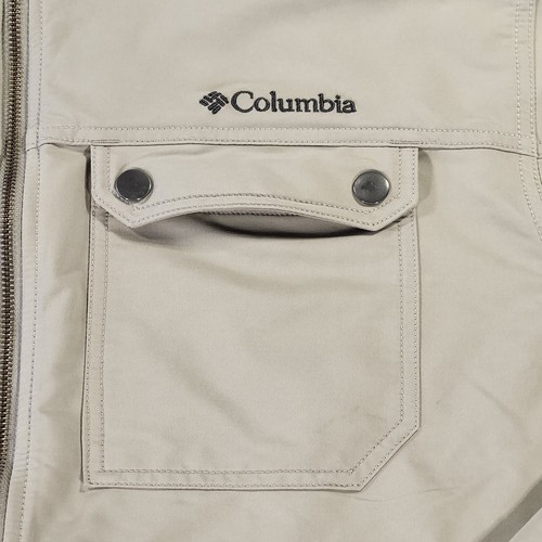 Columbia Tolmie Butte Jacket Mens Extra Large Beige Hiking Utility Military Snap - Picture 5 of 10
