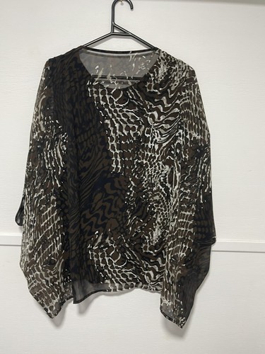 Liz Jordan Top Blouse Size L Leopard Print Sleeveless Polyester Elastane - Picture 4 of 4