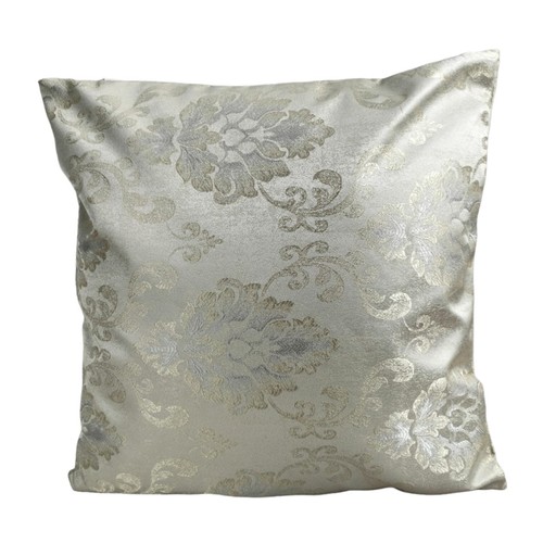 Set of 4 Cushion Covers Beige Gold 18X18"45X45cm Shimmer Damask Home Decorative - Picture 10 of 11