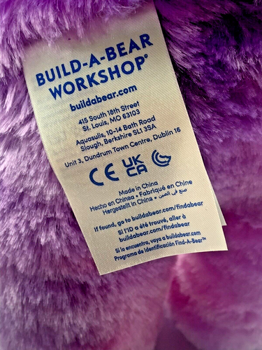 Build a Bear Workshop Heartables lila Häschen 16 Zoll Plüschtier Stofftier - Bild 8 von 9
