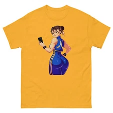 Unisex Chun-Li Tee | Funny Fan Service Shirt, Chun-Li Street Fighter Gamer Tee 