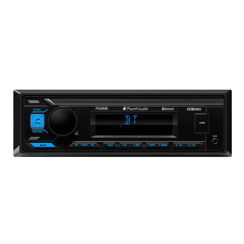 Planet Audio P350MB Single DIN Digital Media USB AM FM Car Stereo w/ Bluetooth - Image 2 of 2