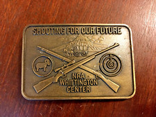 NRA Whittington Center Belt Buckle - Shooting For Our Future - Vintage Metal