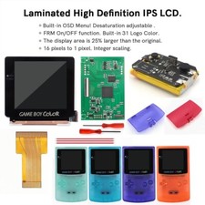 Single Glass Laminated OSD Menu IPS LCD Screen Pre-cut Case With Battery For GBC