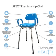 Platinum Health HIP CHAIR APEX(tm) for Bath Shower ADJUSTABLE  Height Seat Angle