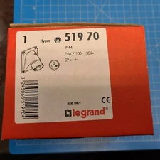 Pass & Seymour 2 Pole 3 Wire 16A Appliance Inlet 51-970 Hypra 2P+ Legrand [A3S2