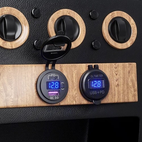 Prise USB Voiture 12V 24V PD Type C Chargeur Rapide QC3.0 Étanche Voltmètre LED - Zdjęcie 15 z 20