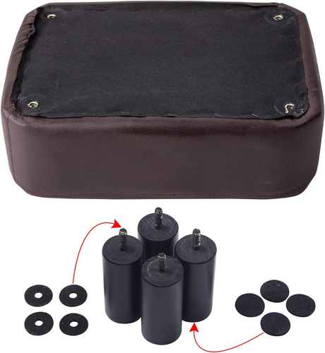 16.54" Small Footstool, PU Faux Leather Step Stool, with Padded Seat Pine Wood L - Picture 6 of 8