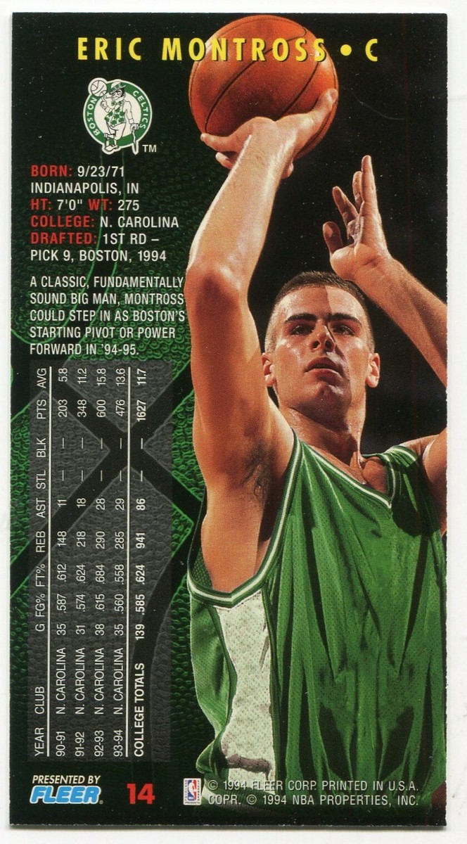 1994-95 Fleer NBA Jam Session #13 Eric Montross Boston Celtics