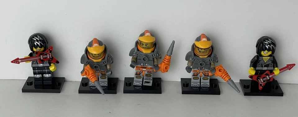 LEGO 71007 Minifigure Series 12 SPACE MINER & ROCK STAR Minifig Lot of 5 - Image 2 of 4