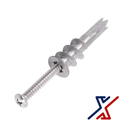 1/2'' x 1-1/5'' Zinc Alloy Metal Drywall Anchor by X1 Tools (6 to 120 Anchors)