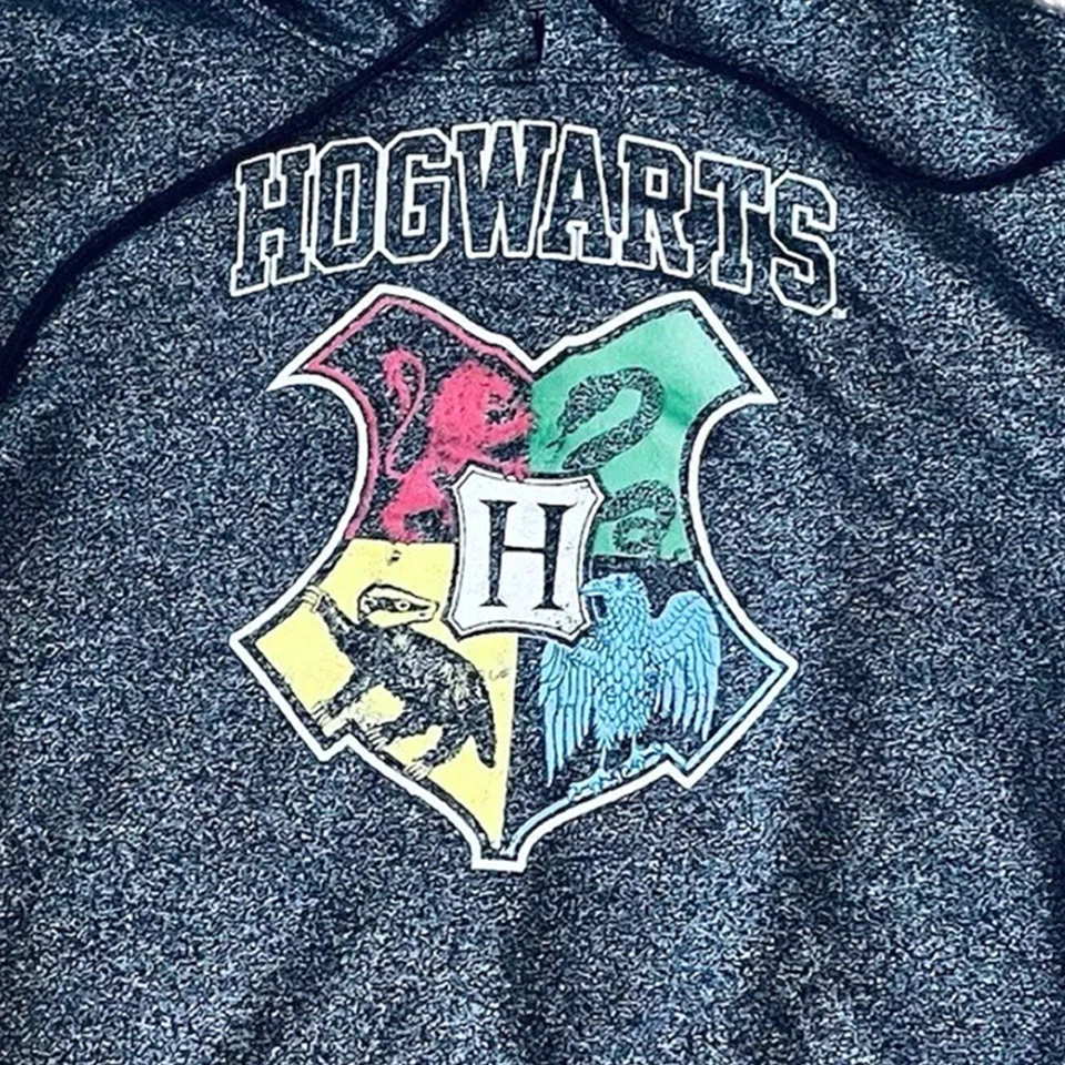 Гарри Поттер Хогвартс мужской уголь пуловер с капюшоном толстовка маленький - новый с Ярлыками - Изображение 3 из 4