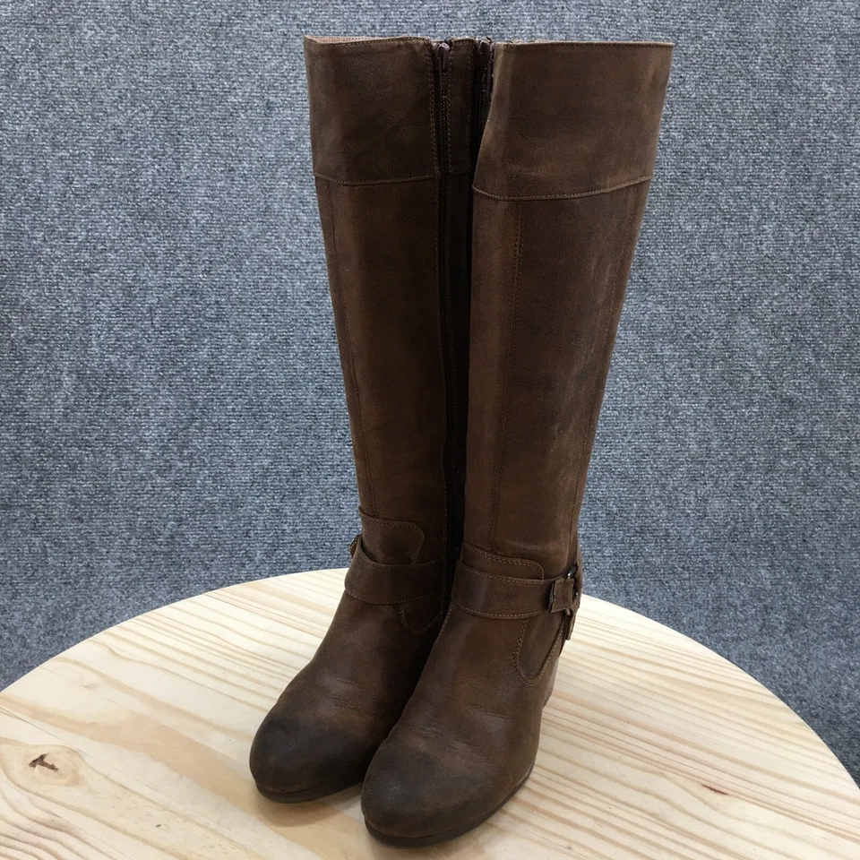 Botas A2 by Aerosoles Mujer 8 M Creatividad Altas Montar Marrón Cremallera Lateral Tacones Foto 3 de 4