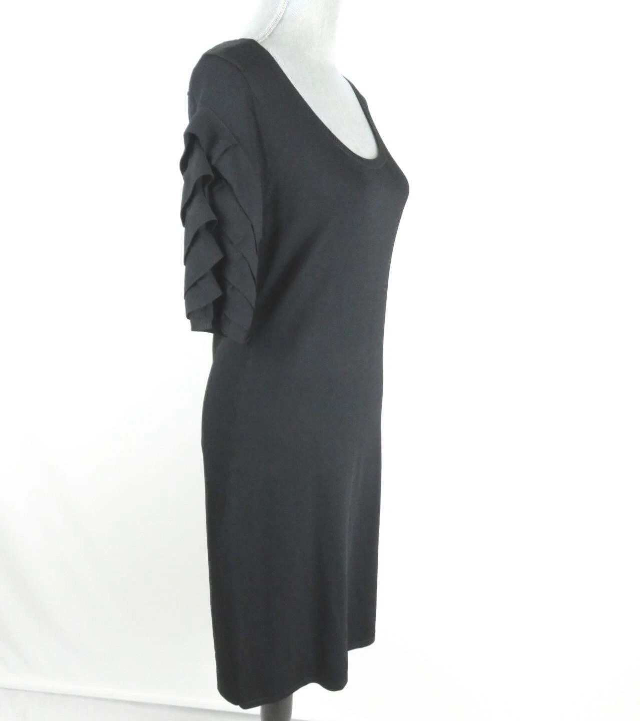 VETEMENTS Abito Adrienne Vittadini nero taglia M maglione maglia maniche svolazzanti ret $138