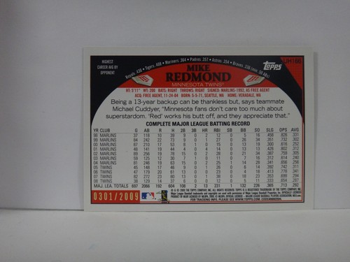 Topps Update Gold 2009/Mike Redmond 2009 #UH166 - Imagen 2 de 2