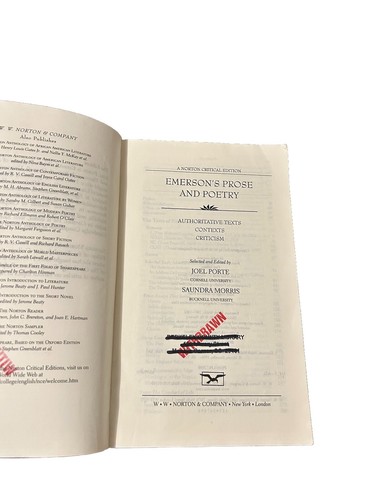 Emerson's Prose and Poetry: A Norton Critical Edition by Emerson, Ralph Waldo - Picture 6 of 19