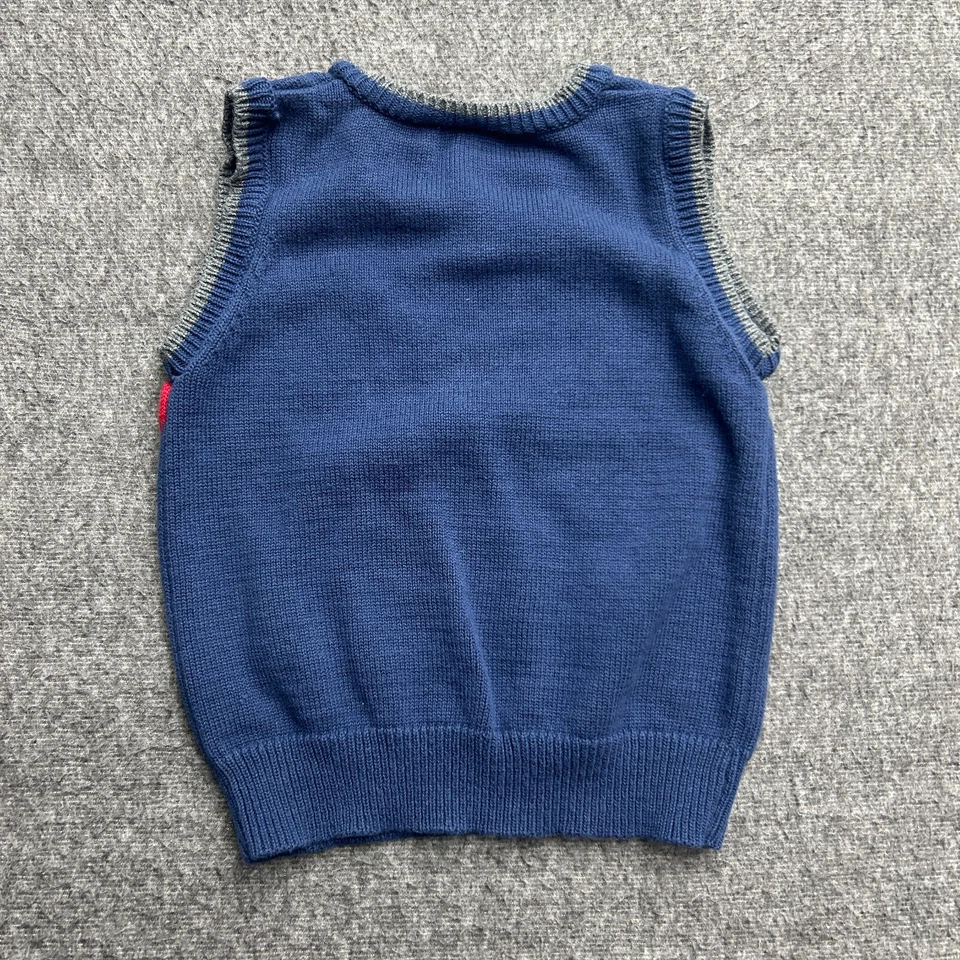Chaleco Suéter Izod 3T Niños Argyle Tejido Azul Marino Niño Pequeño Foto 3 de 4