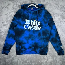 DGK x White Castle Blue Black Tie Dye Pullover Hoodie Mens Medium