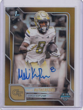 2025 Bowman Chrome U Purple Refractor Auto /50 Malik Rutherford, Georgia Tech CO