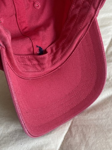 Polo Ralph Lauren Buckle Adjustable Reddish Pink/Navy Blue Pony Hat - Kids Youth - Picture 7 of 10